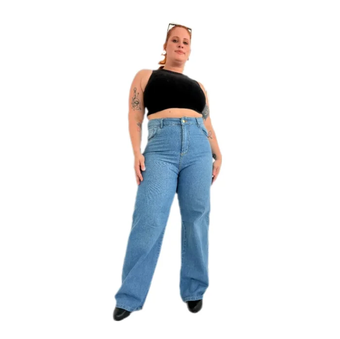 Jean Wide Especial Celeste Dama Rígido Palazo