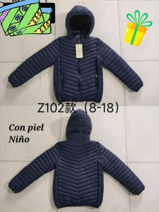 Campera Importada Escolar Colegial Azul Negro Niño Niña con Piel - Miniatura 2