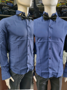 Camisa  Entallada de Hombre Liso - Miniatura 5