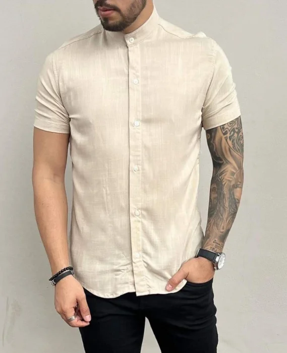 Camisa Lino ( Cuello Mao)