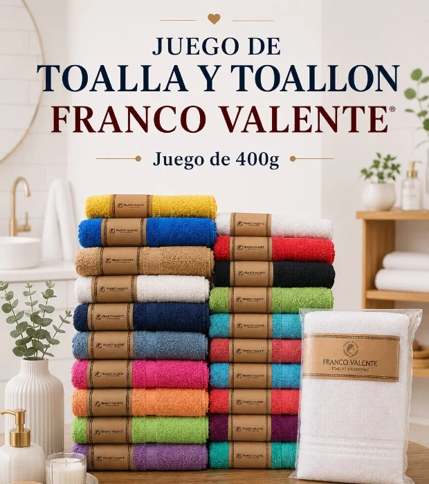 Juego Toallon y Toalla "francovalente" 400g