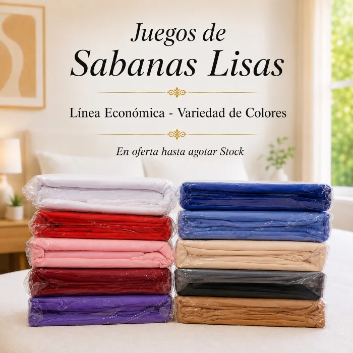 Juego de Sabanas Lisas - 1  y 2  Plazas
