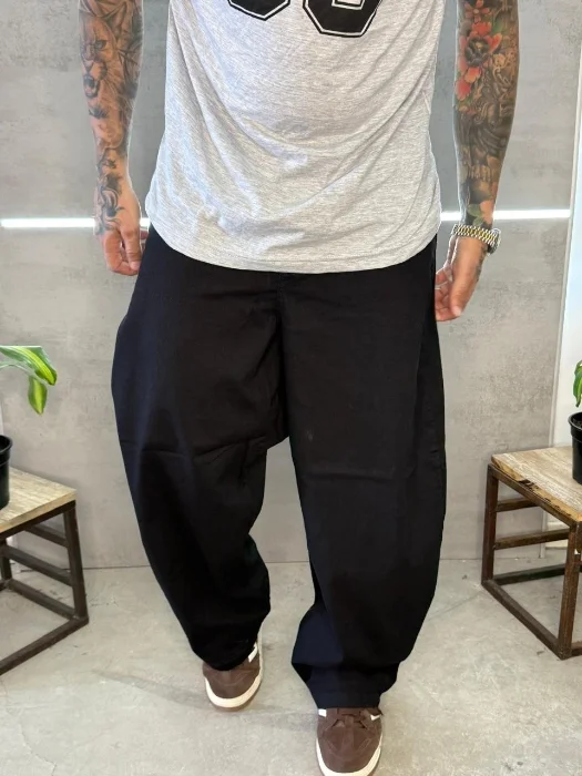Jean Baggy Negro Hombre Rígido