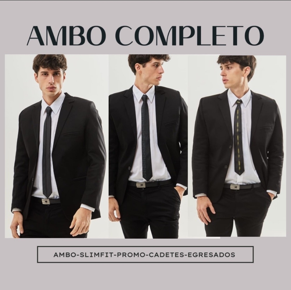 Traje Completó 5 Piezas Negro  Entallado de Hombre - Imagen 7