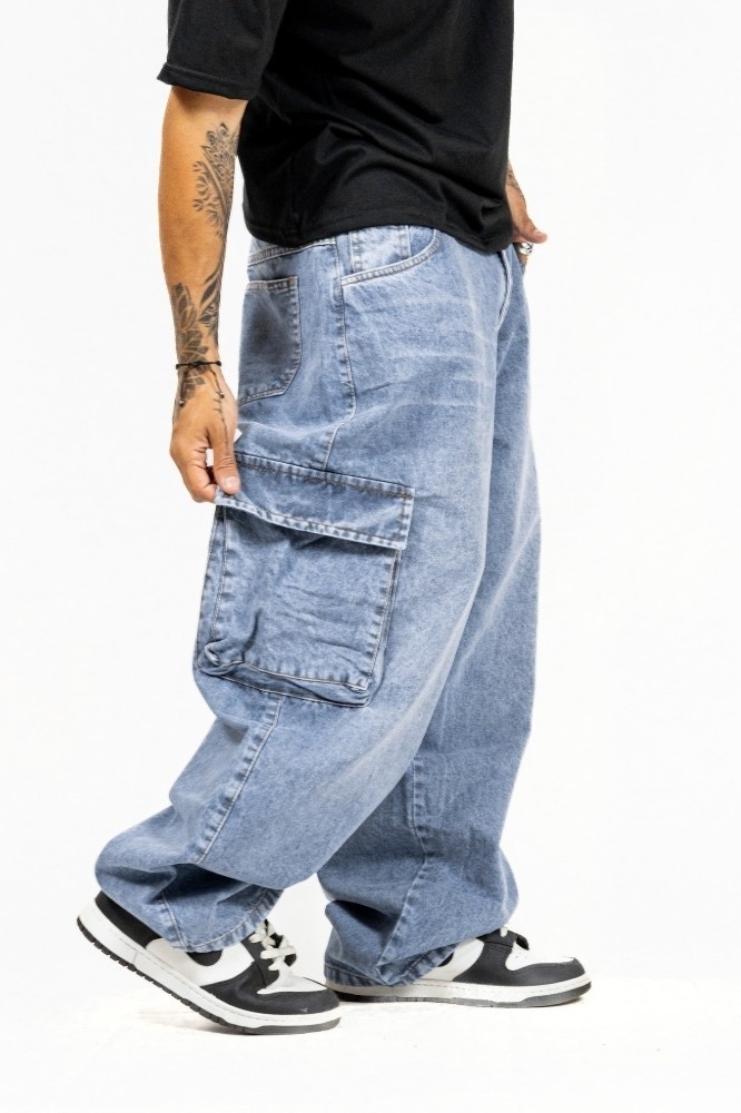 Jean Baggy Cargo Nevado Especial Hombre - Imagen 2