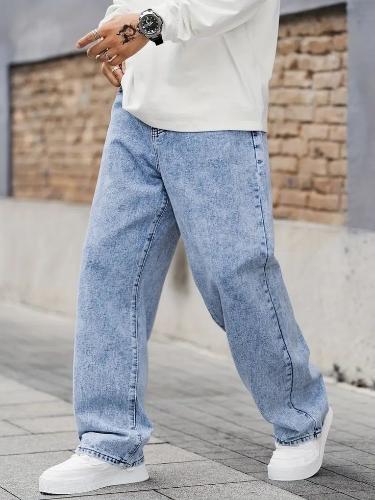 Jean Baggy Celeste Nevado Hombre