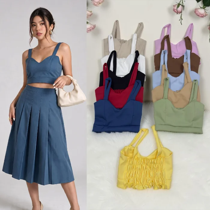 Conjunto Ayala Pollera y Top de  Tela Sastrera
