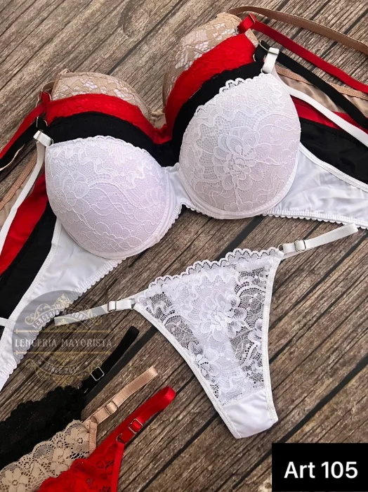 Conjunto Art 105 Tasa Encaje Espalda Lisa