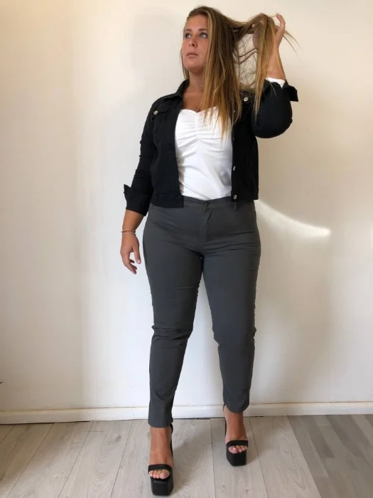 Pantalón Dama Talle Especial Gris