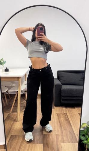 Jean Baggy Negro con y sin Regulador Dama