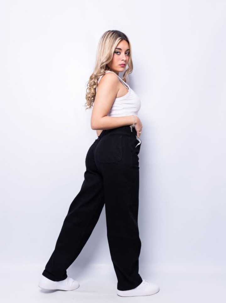 Jean Baggy Negro con y sin Regulador Dama - Imagen 2