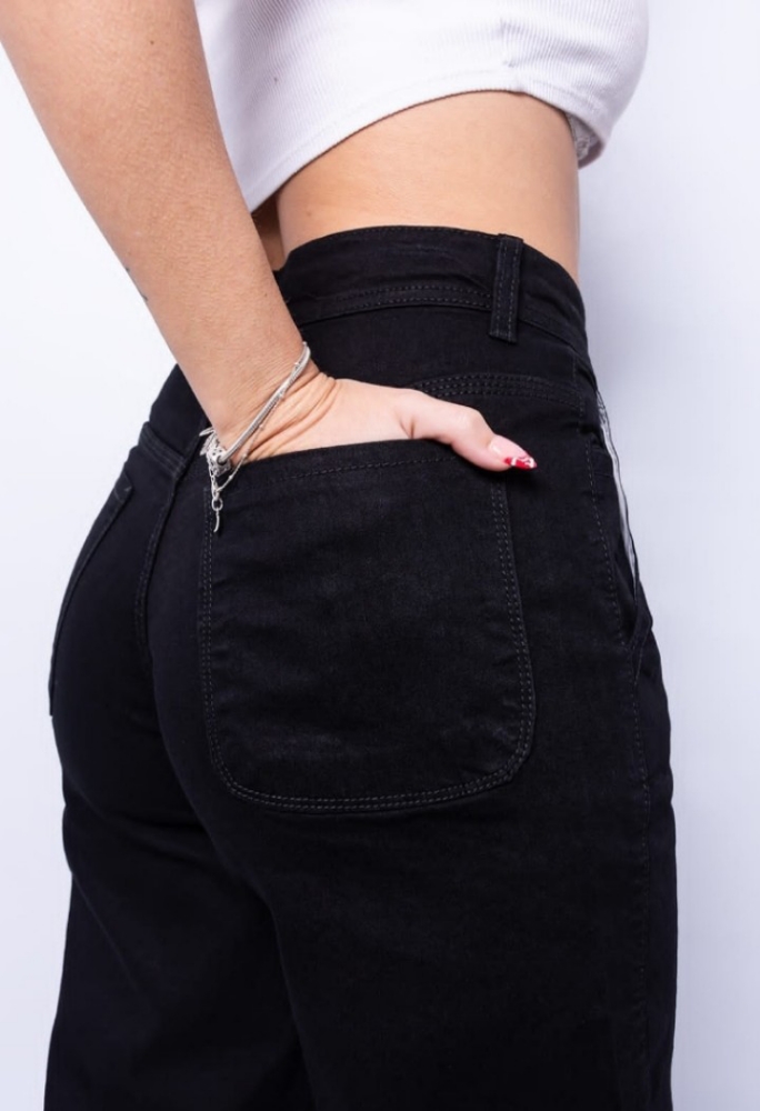 Jean Baggy Negro con y sin Regulador Dama - Imagen 3