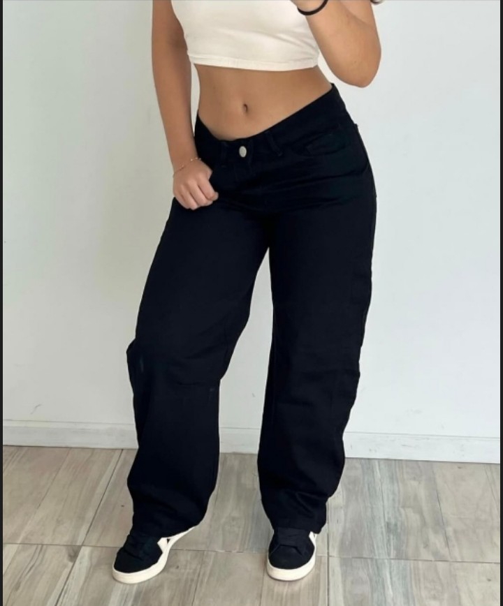 Jean Baggy Negro con y sin Regulador Dama - Imagen 4