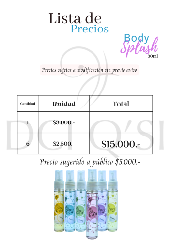 1 Body Splash 30ml, Agua Colonia - Miniatura 3