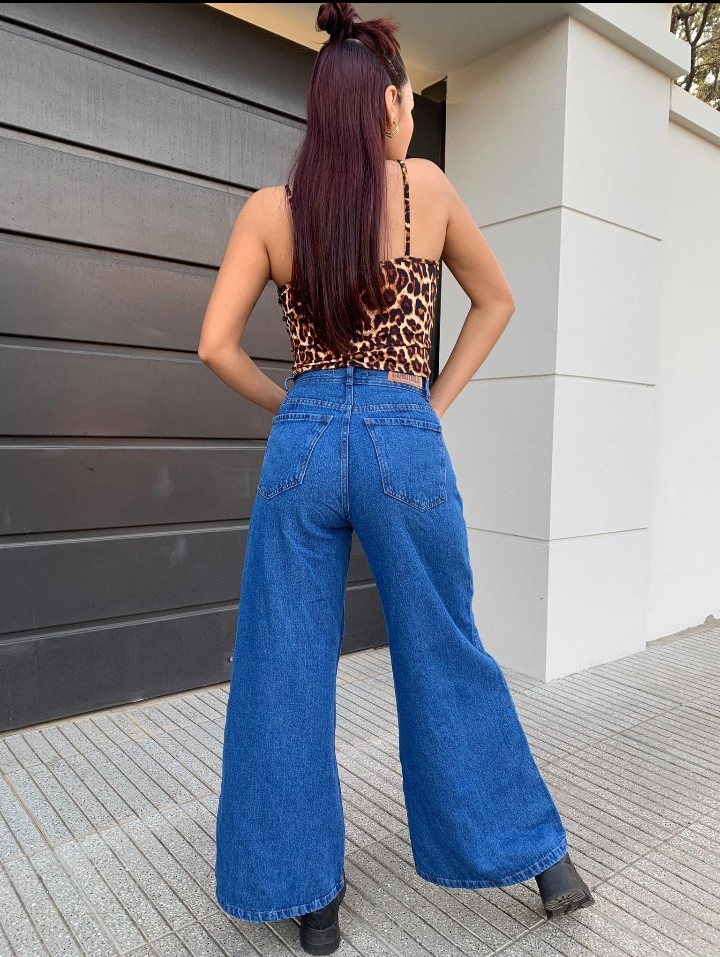 Jean Maxi Palazzo Mujer Azul - Imagen 2