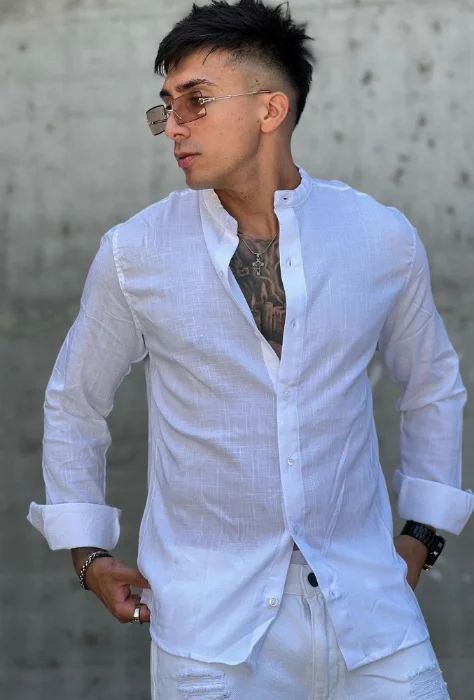 Camisa Lino Mamga Larga
