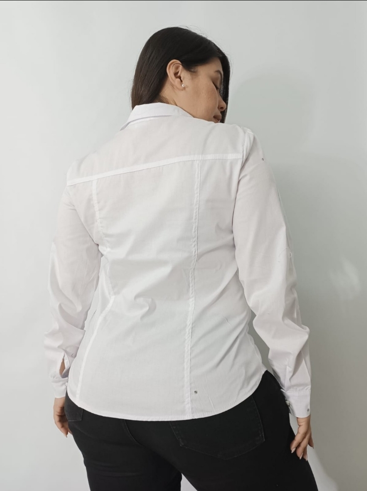 Camisa Poplin Elastizada con Aplique - Imagen 2