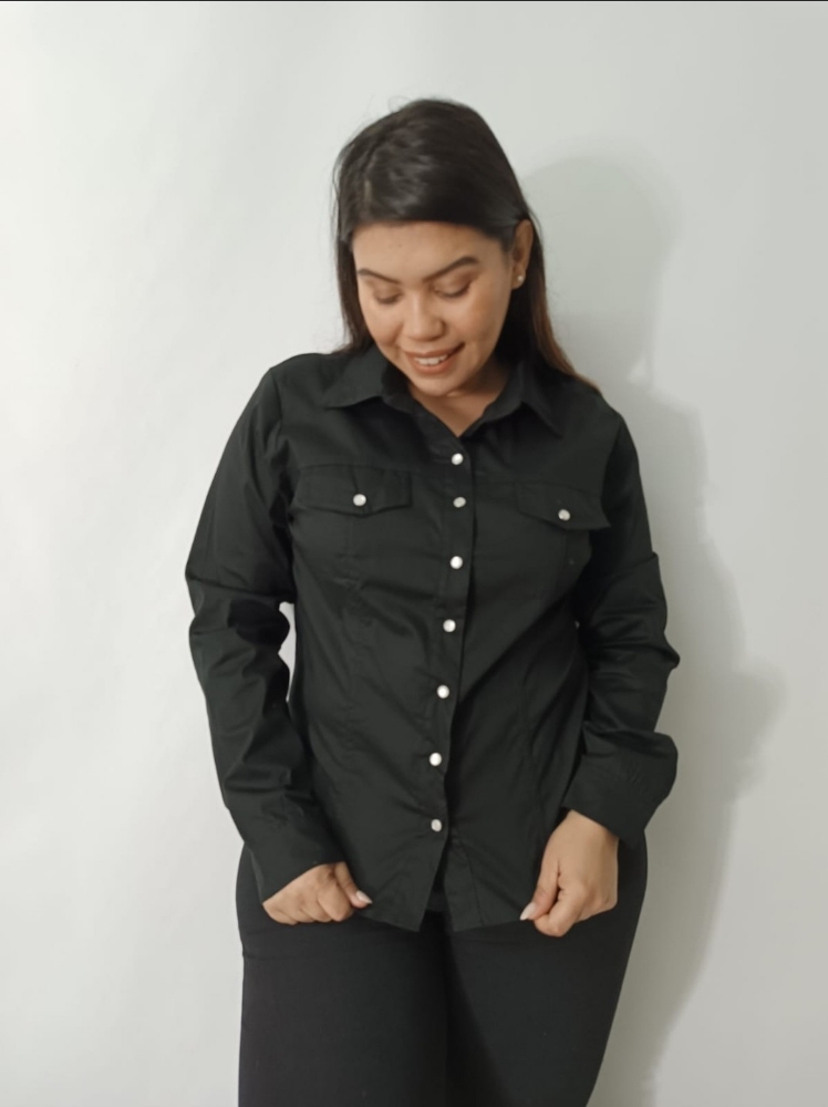 Camisa Poplin Elastizada con Aplique - Imagen 3
