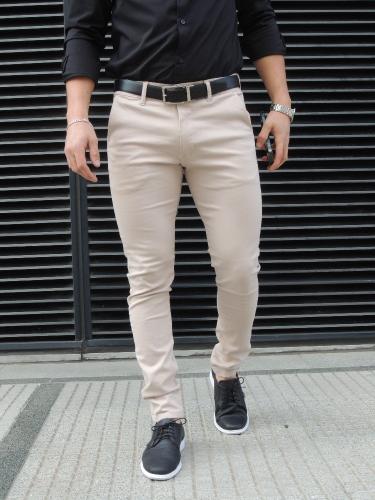 Pantalón Corte Chino Colores Vestir Hombre