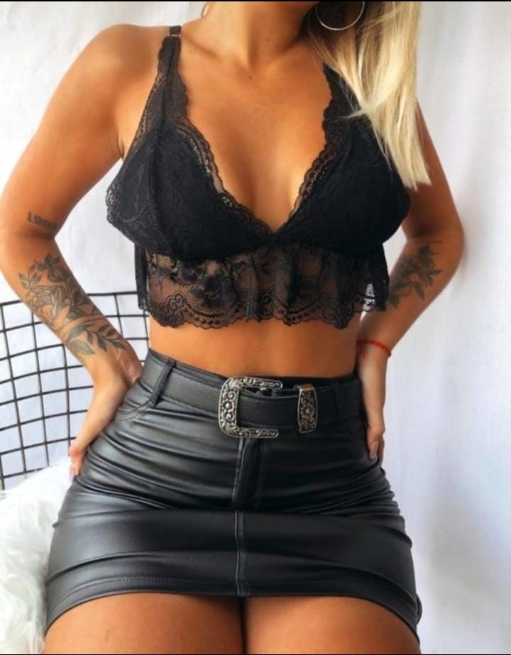 Pollera Engomada Ailen Negro Clásico - Imagen 3