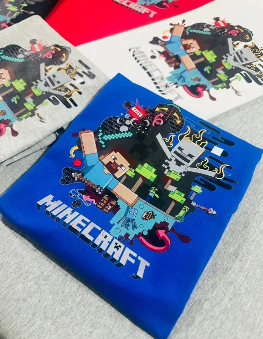 Remera Minecraft Manga Larga Estampada Mod
