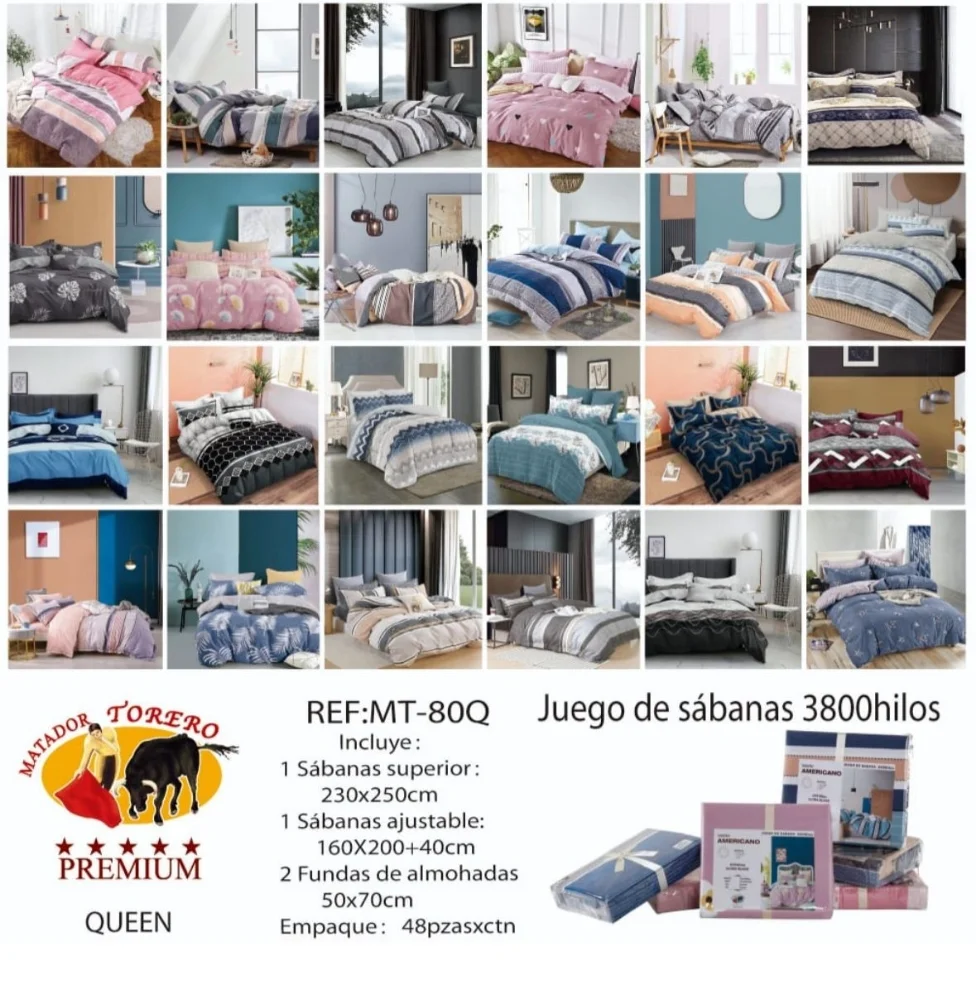 Juego de Sábanas 5500 Hilos Torero Disponible las 4 Medida Twin - Full - Queen - King - Imagen 1