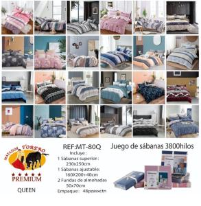 Juego de Sábanas 3800 Hilos Torero Disponible las 4 Medida Twin - Full - Queen - King