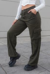 Jean Wide Leg " Cargo  " Dama  Verde
