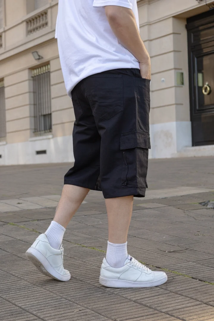 Bermuda Cargo Gabardina Hombre - Imagen 4