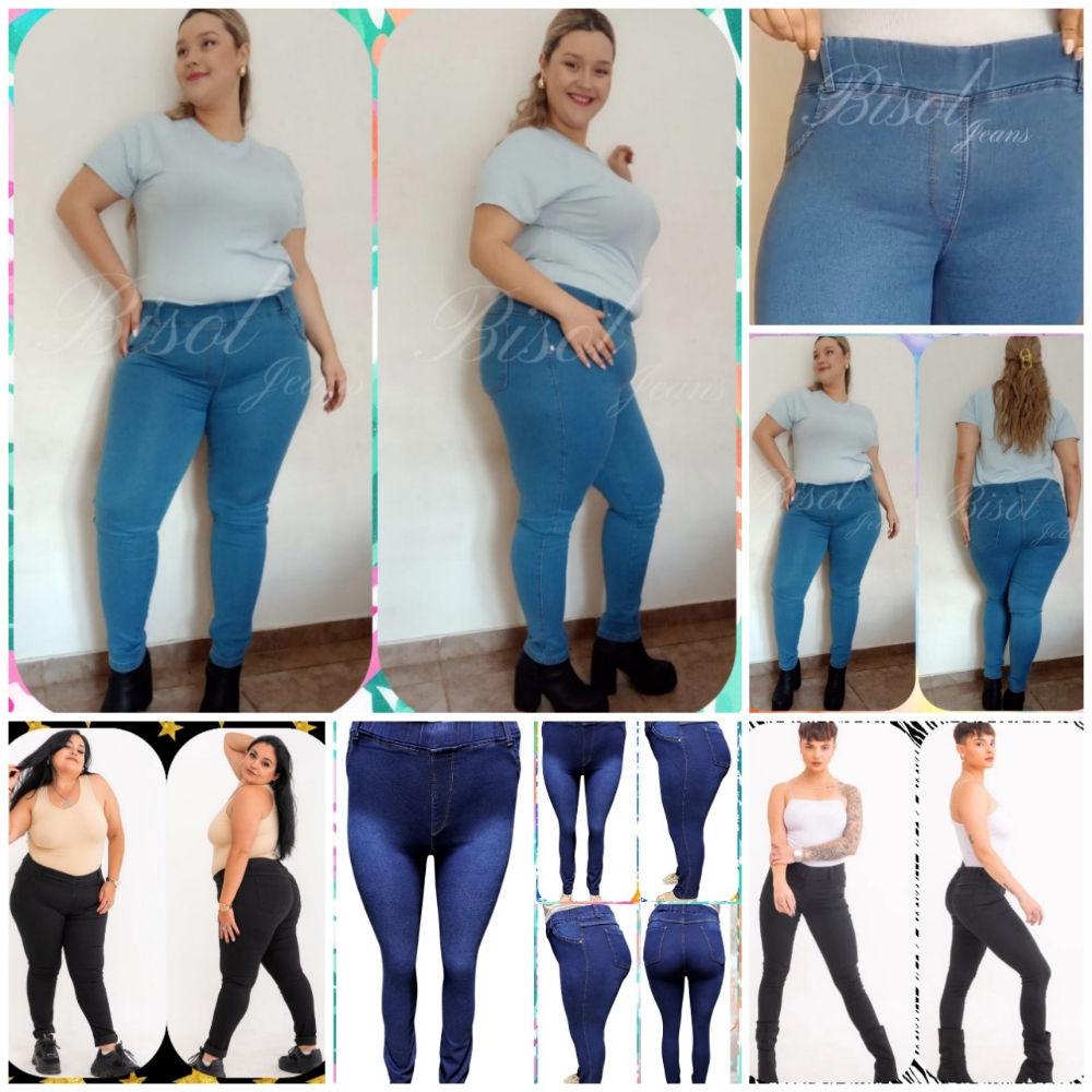 Chupin Elastizados en Forma de Calza de Jeans - Imagen 2