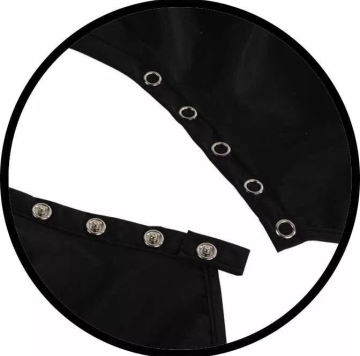 Capa Peinador Barbería con Broches Clip  Negra Unisex - Imagen 3
