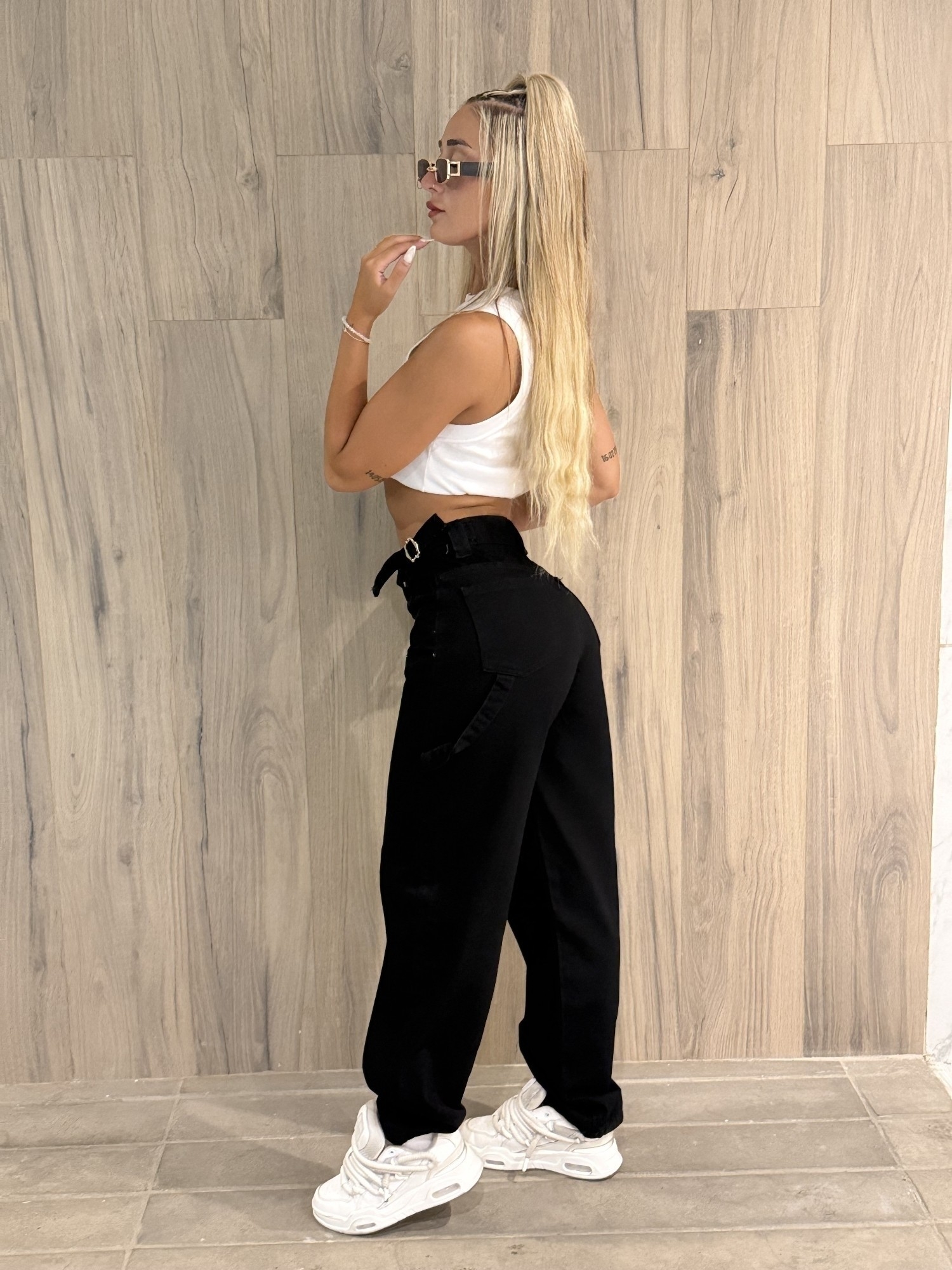 Jean Baggy Negro Regulador Dama - Imagen 2