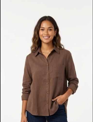 Camisas Lino Manga Larga Talles 2,3,4,5,6 X Curva - Miniatura 3