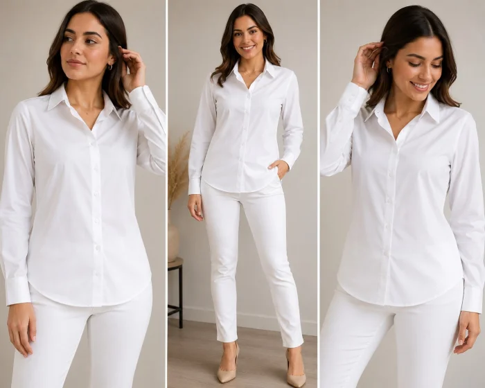 Camisas Lisas Mangas Largas Entalladas en Fibrana Rayón Poplin Excelente Calidad