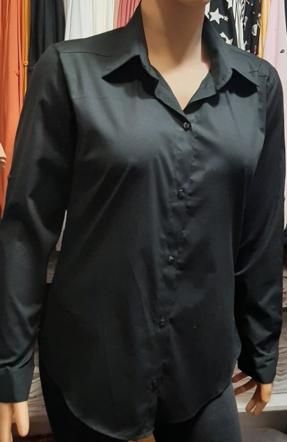 Camisas Lisas Mangas Largas Entalladas en Fibrana Rayón Poplin Excelente Calidad - Imagen 3