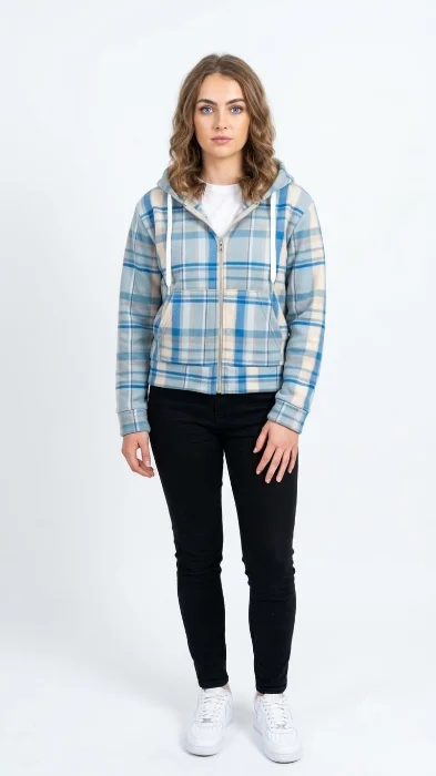 Campera Canguro Paño Escocés Cuadrille Dama