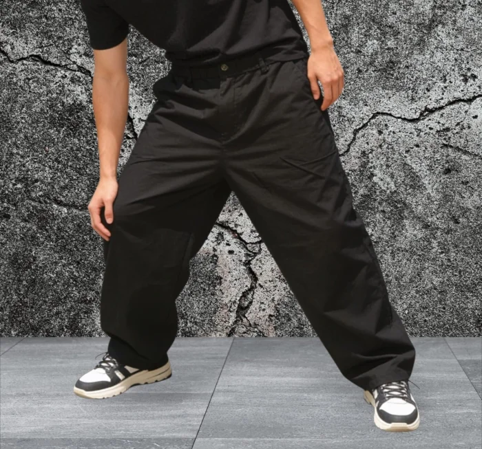 Jean Baggy Negro Hombre Rígido