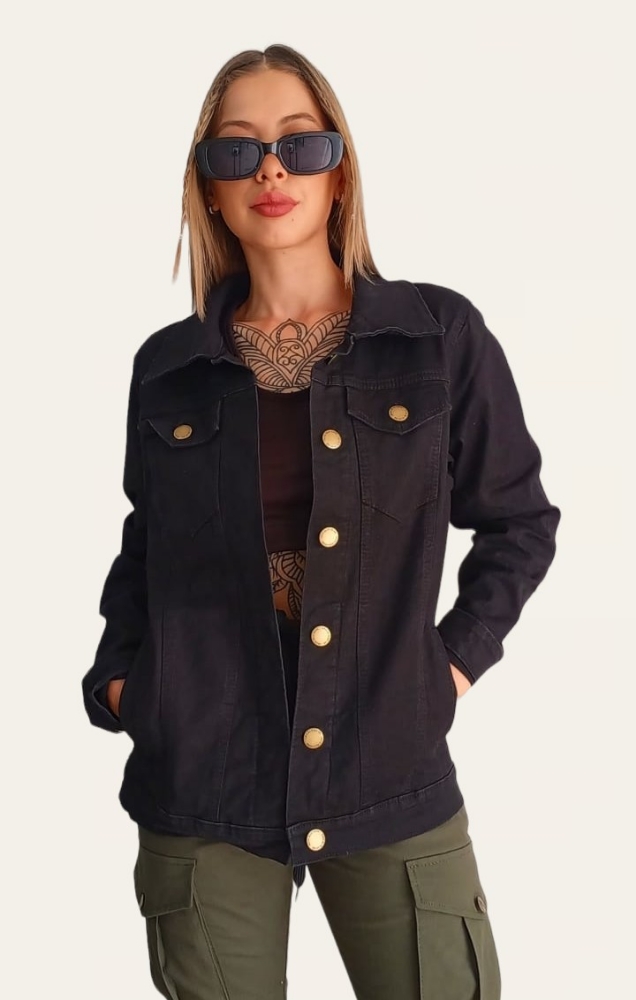 Oversize Negro Bolsillos Amplios - Imagen 2