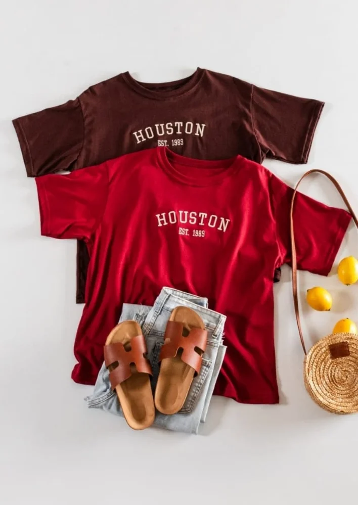 Remeras Bordadas Over California/houston/ny - Imagen 7