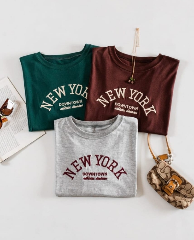 Remeras Bordadas Over California/houston/ny - Imagen 9