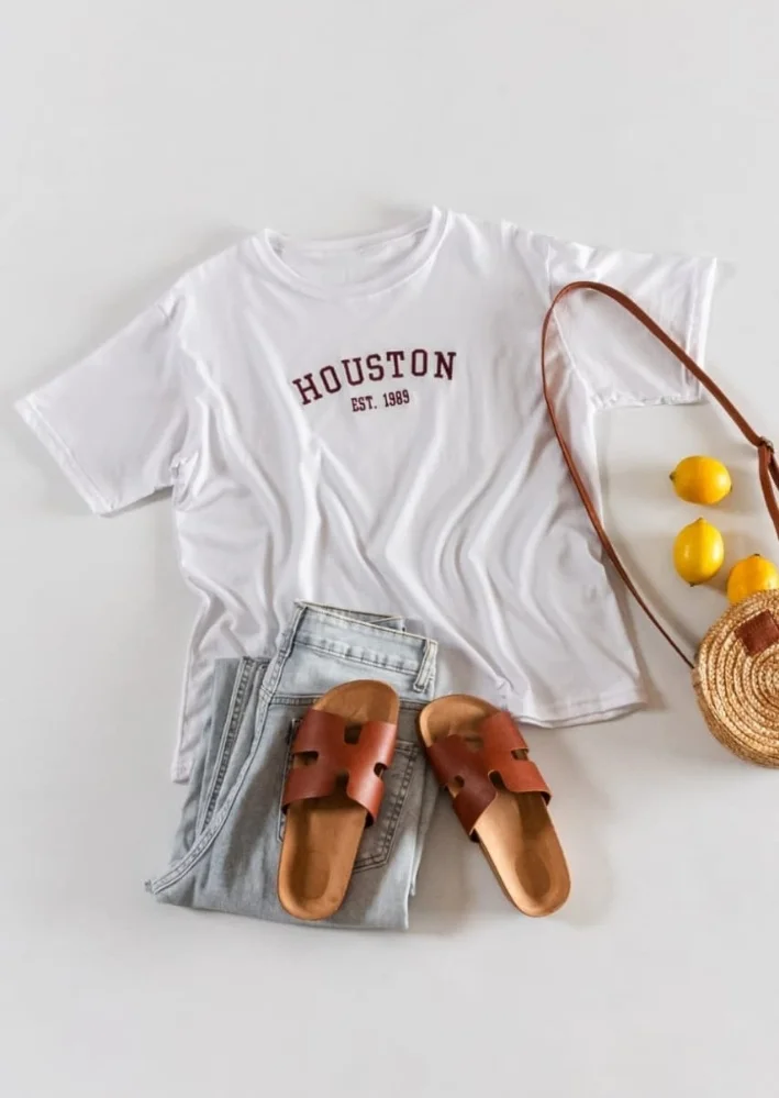 Remeras Bordadas Over California/houston/ny - Imagen 4