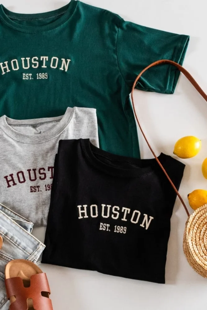 Remeras Bordadas Over California/houston/ny - Imagen 6
