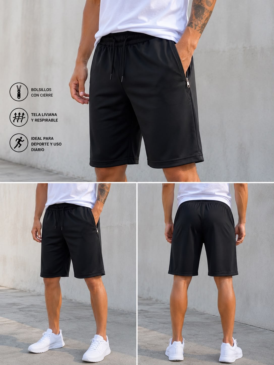 Short Lycra con Bolsillo y Cierre - Imagen 3