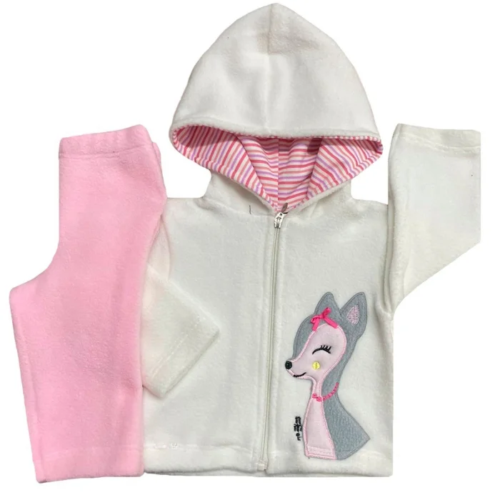 Conjunto de Polar Campera Bordada y Pantalon Bambi Namitin