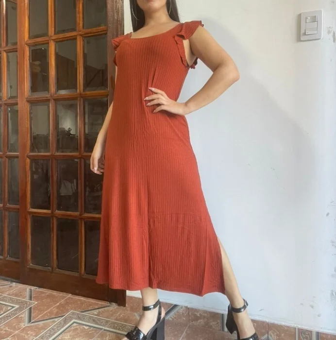 Vestido con Volado Morley Viscosa