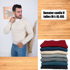 Sweater Cuello V Acrilico