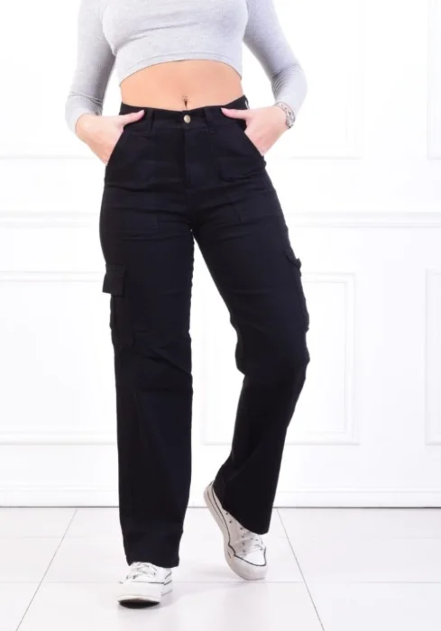Wide Leg Cargo Tiro Alto Semi Elastizado