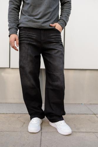 Jean Baggy Gris Oscuro Bigote Hombre