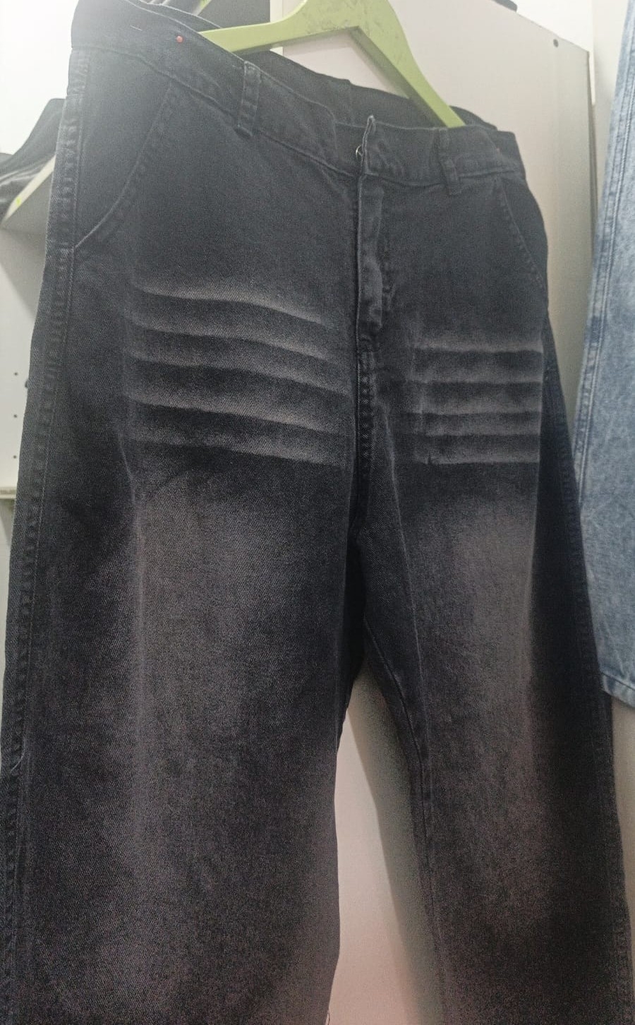 Jean Baggy Gris Oscuro Bigote Hombre - Imagen 4