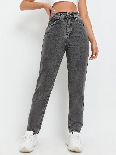 Jean Mom Gris Claro